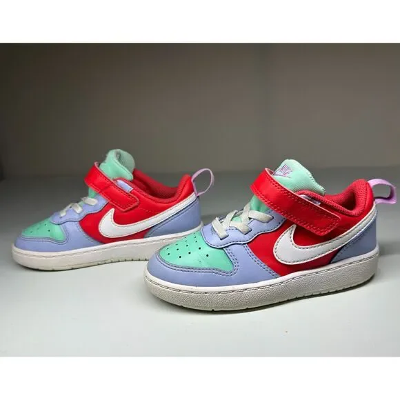 Nike Court Borough Low Recraft Shoes "Cobalt Bliss Track Red" Toddler 9c